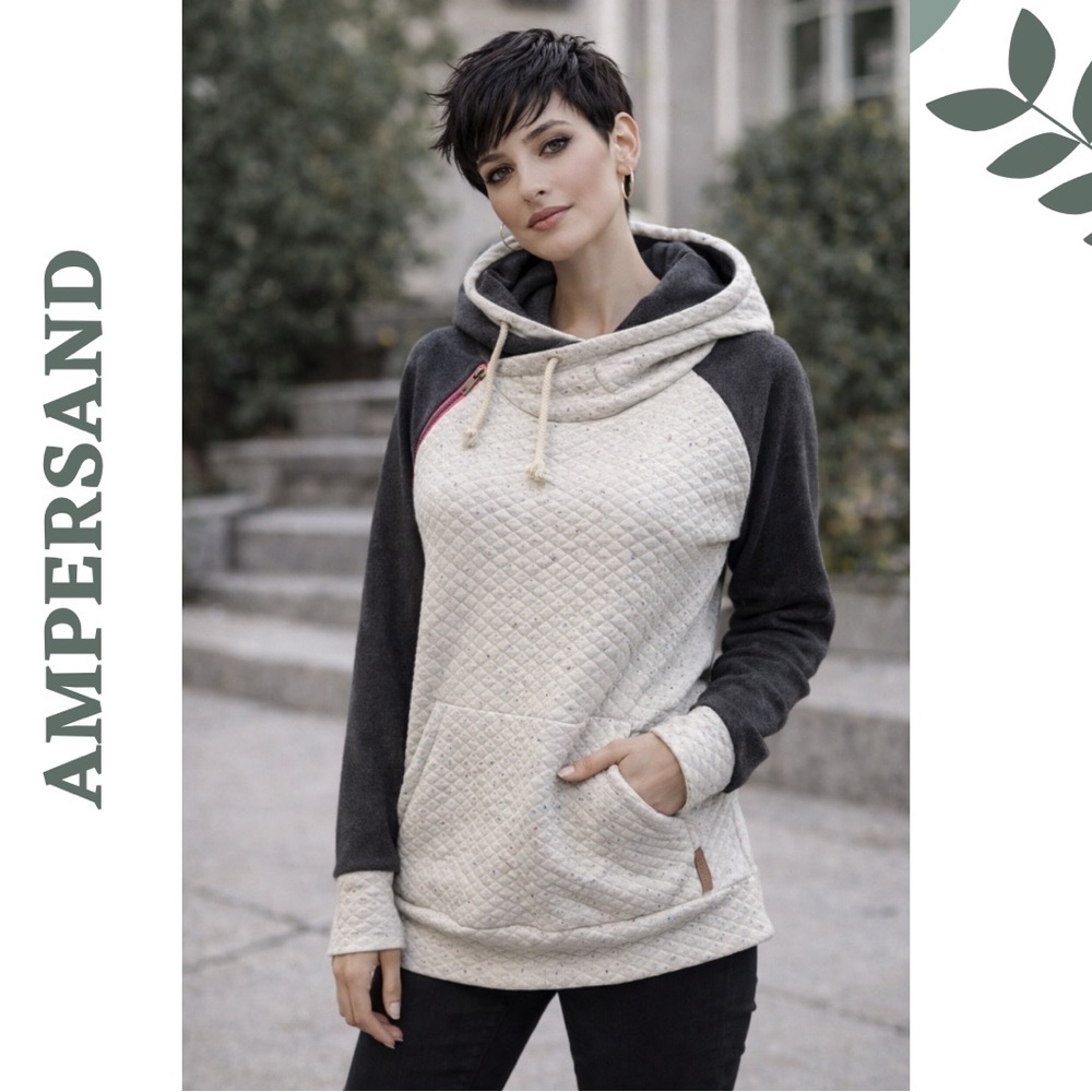 Ampersand Ave Double Hood Confetti Hoodie XXL